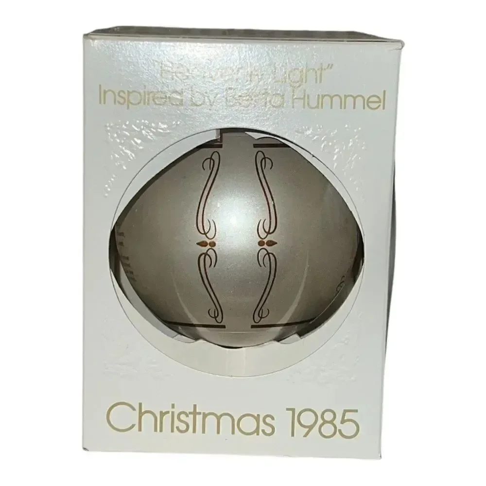 Schmid Berta Hummel Heavenly Light 1985 Christmas Glass Ornament W Box